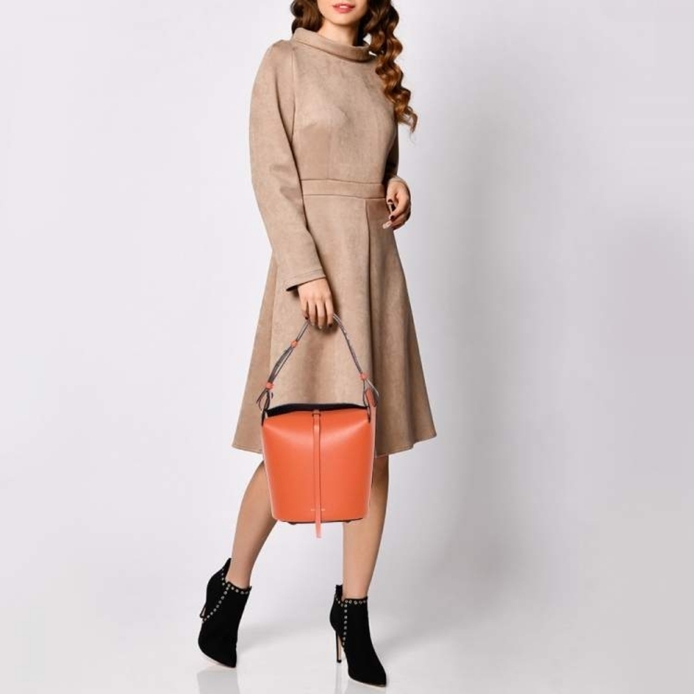 NWT Authentic Burberry Handbag Supple Calfskin Bucket Clementine - Picture 16 of 16